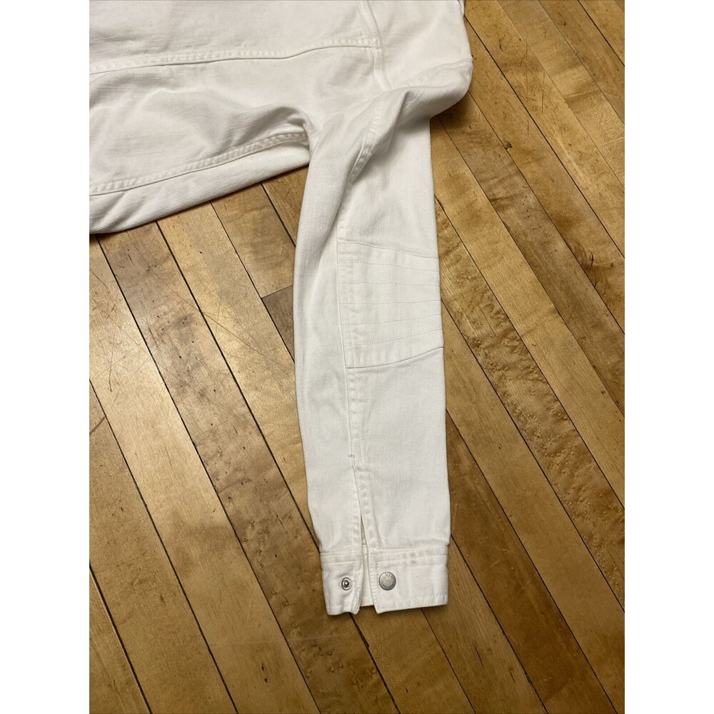Vince Camuto Two Jacket Women’s Medium White Denim Jeans High Collar - Picture 14 of 14